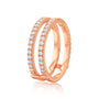 0.75 Carat Lab Grown Diamond Insert Guard Barlett Ring in rose gold tilted standing angle