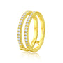 0.75 Carat Lab Grown Diamond Insert Guard Barlett Ring in yellow gold tilted standing angle