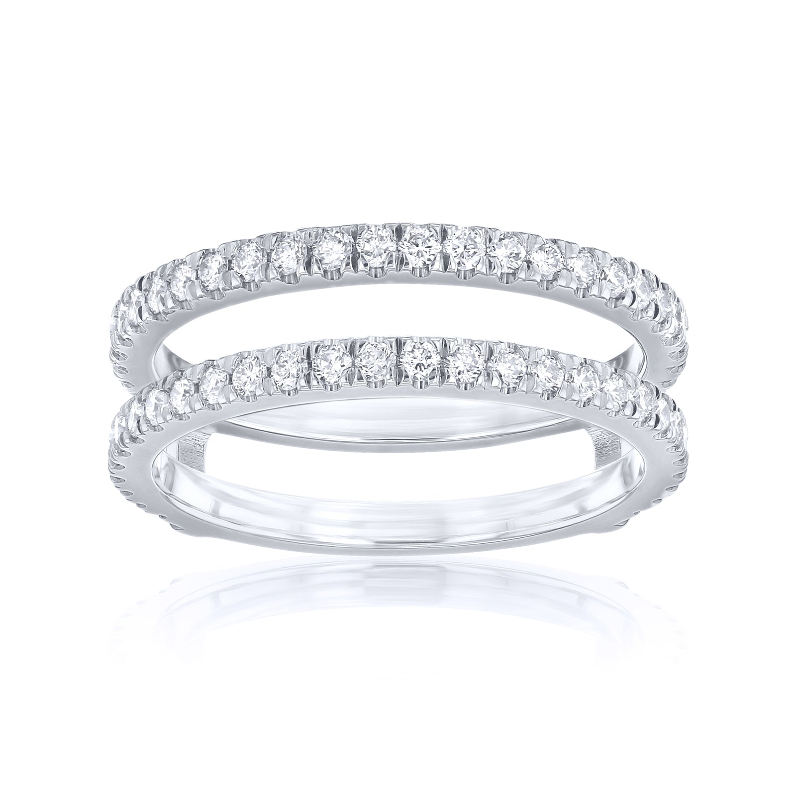 0.75 Carat Lab Grown Diamond Insert Guard Barlett Ring - white gold option