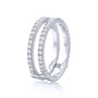 0.75 Carat Lab Grown Diamond Insert Guard Barlett Ring in white gold tilted standing angle