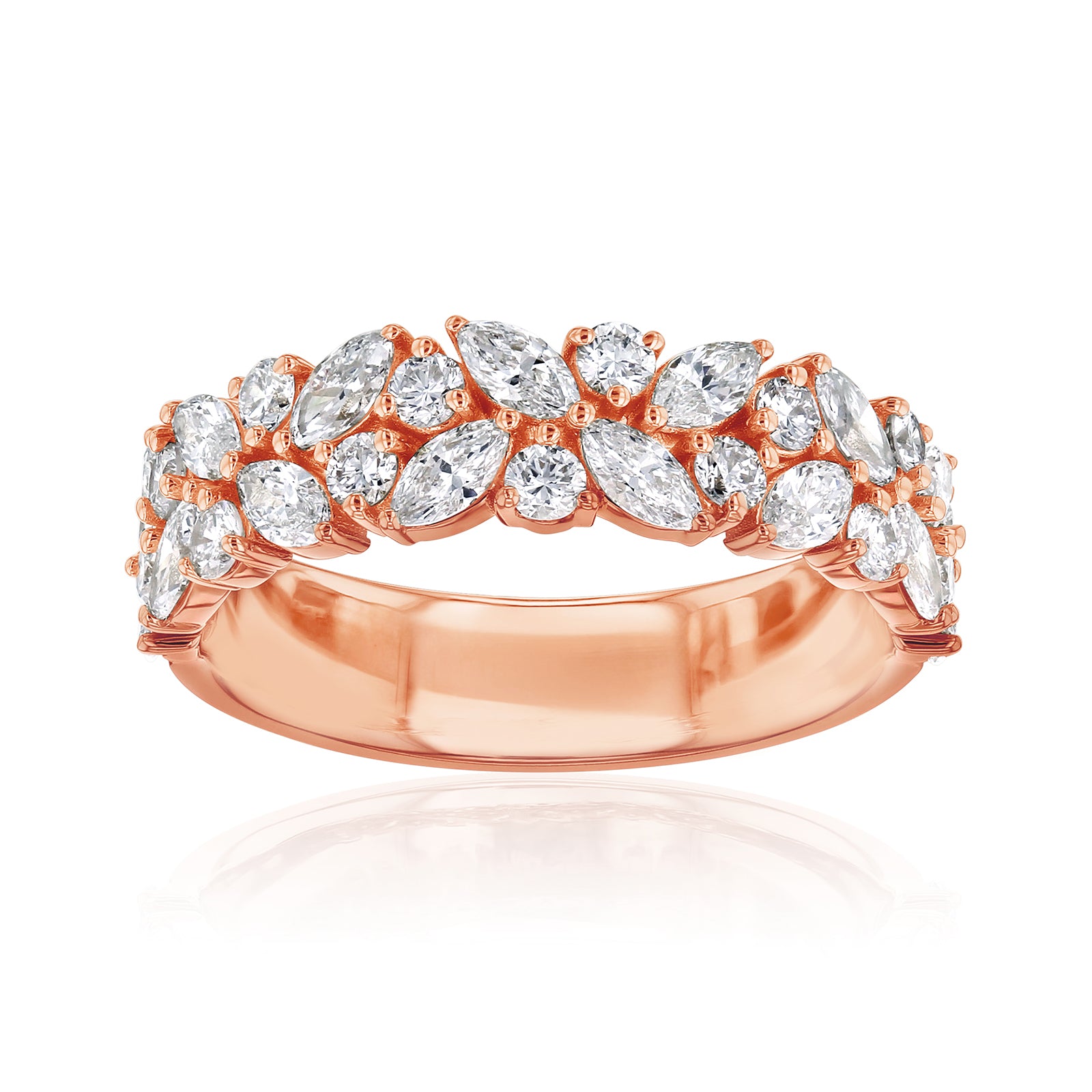 1.5 Carat Lab Grown Diamond Alternating White Canary Ring