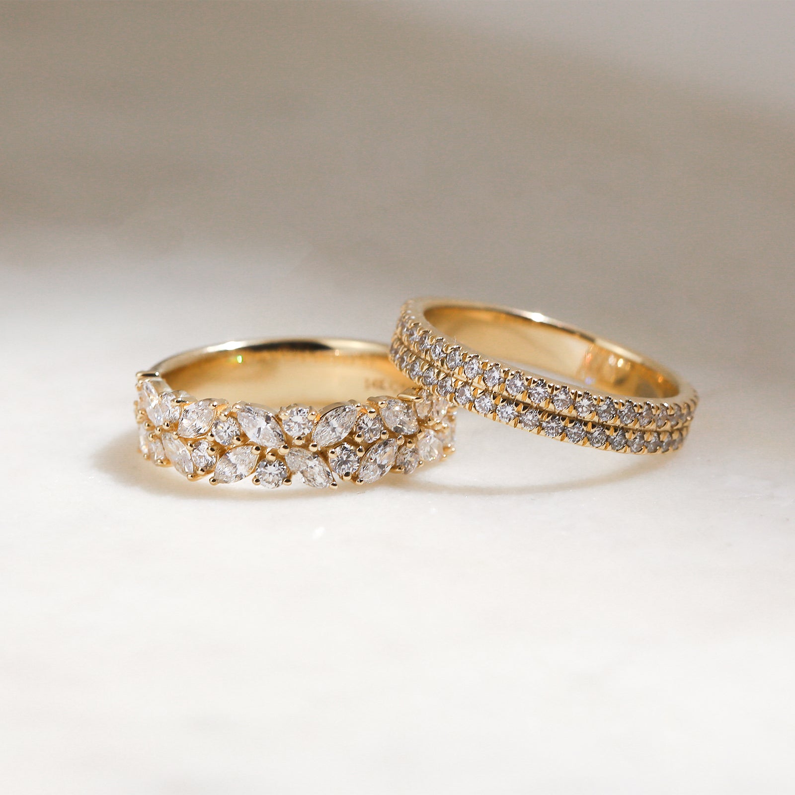 1.5 Carat Lab Grown Diamond Alternating White Canary Ring