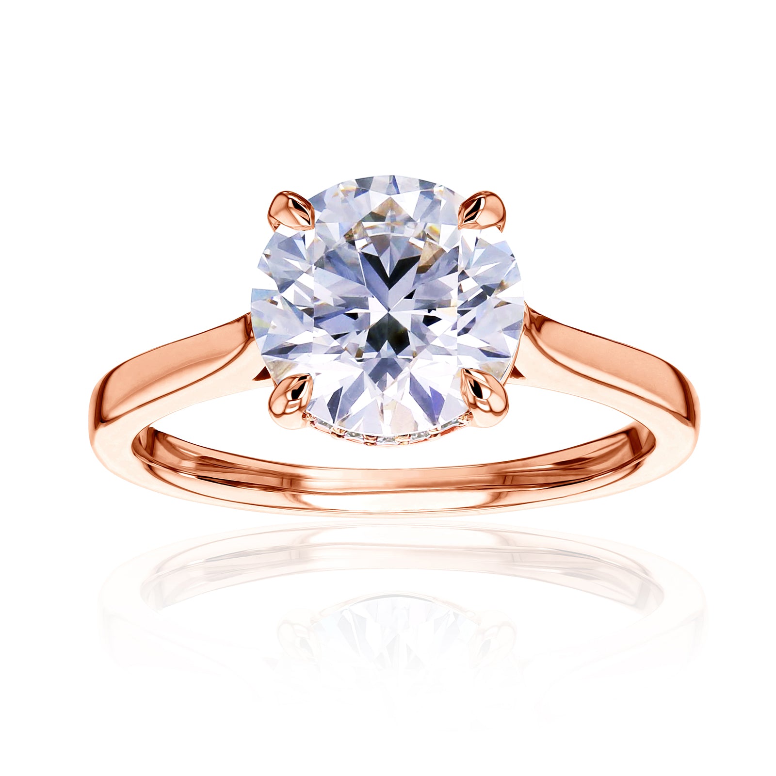 Kobelli Hidden Halo Mid-Height Engagement Ring (not too low not too high) - rose gold option
