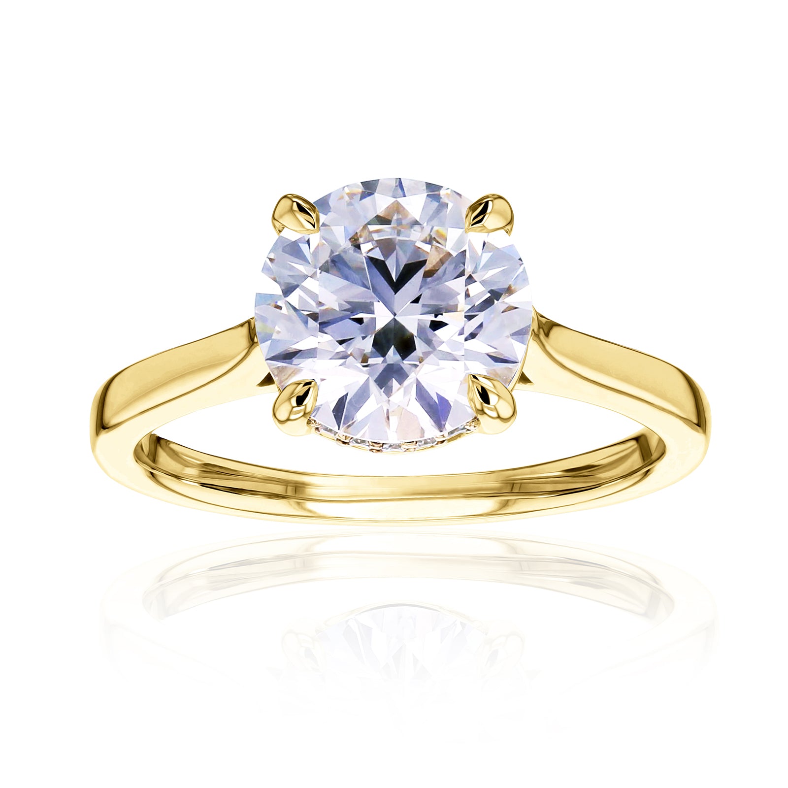 Kobelli Hidden Halo Mid-Height Engagement Ring (not too low not too high) - yellow gold option