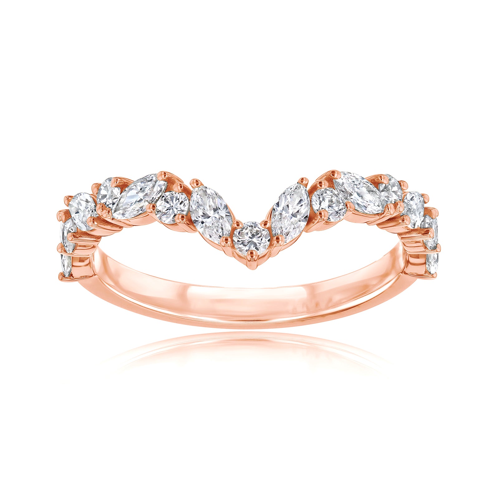 0.75 Carat Lab Grown Diamond Alternating Wishbone Aviana Ring