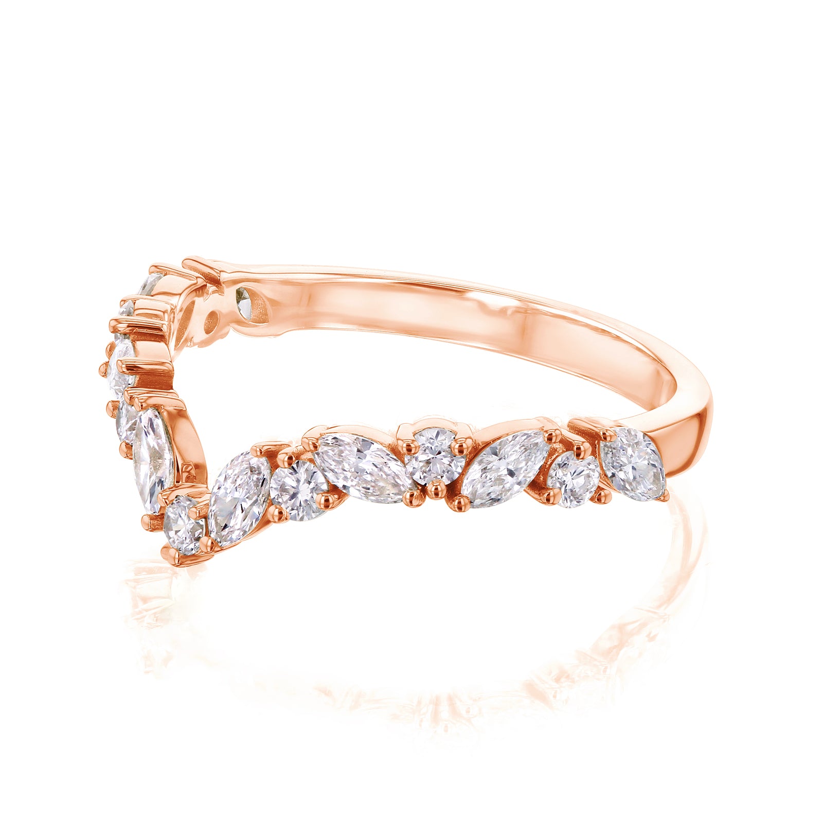 0.75 Carat Lab Grown Diamond Alternating Wishbone Aviana Ring