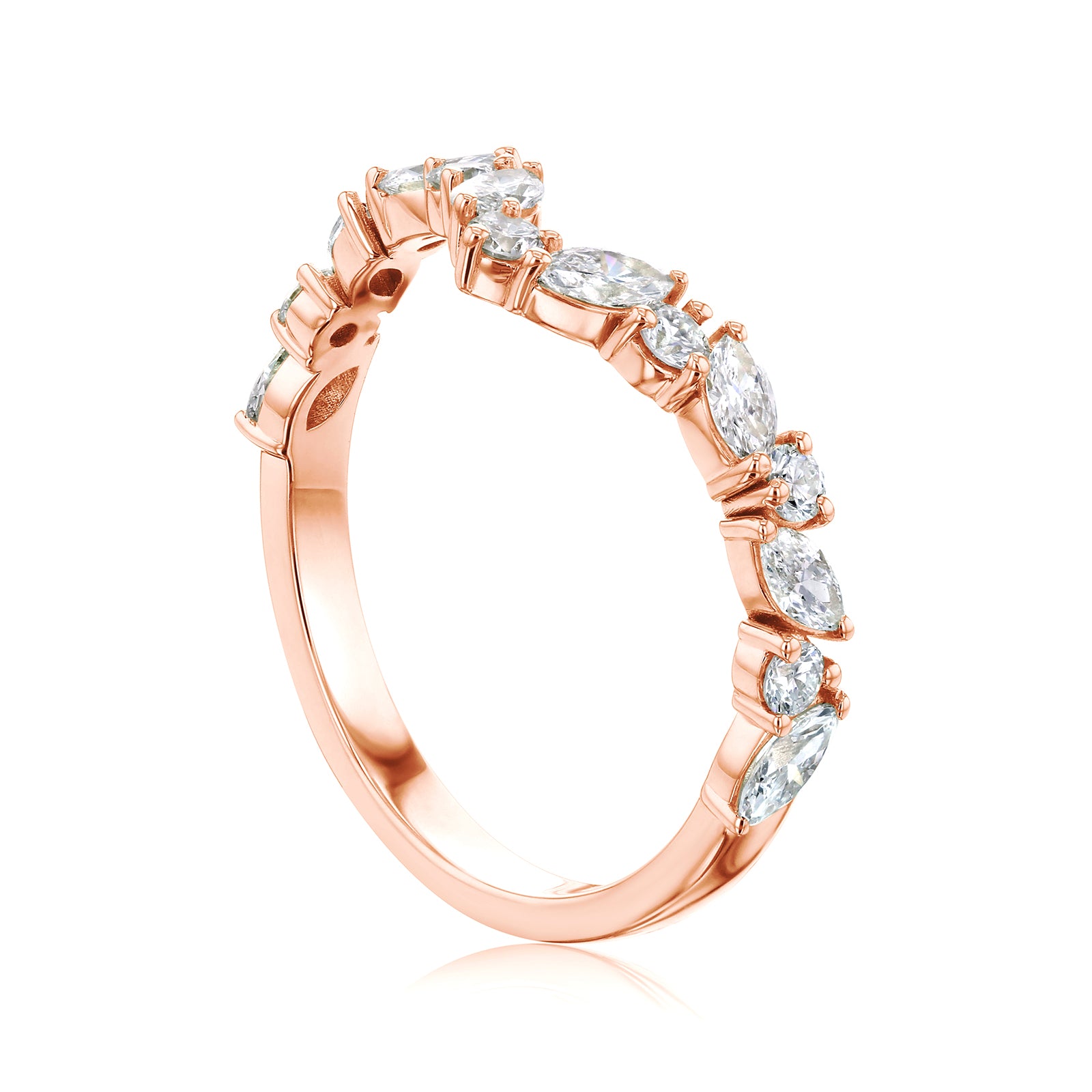 0.75 Carat Lab Grown Diamond Alternating Wishbone Aviana Ring