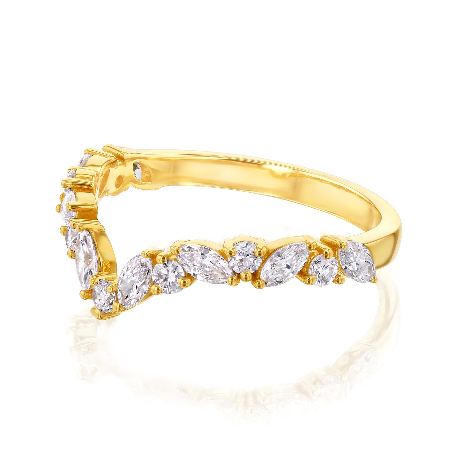 0.75 Carat Lab Grown Diamond Alternating Wishbone Aviana Ring