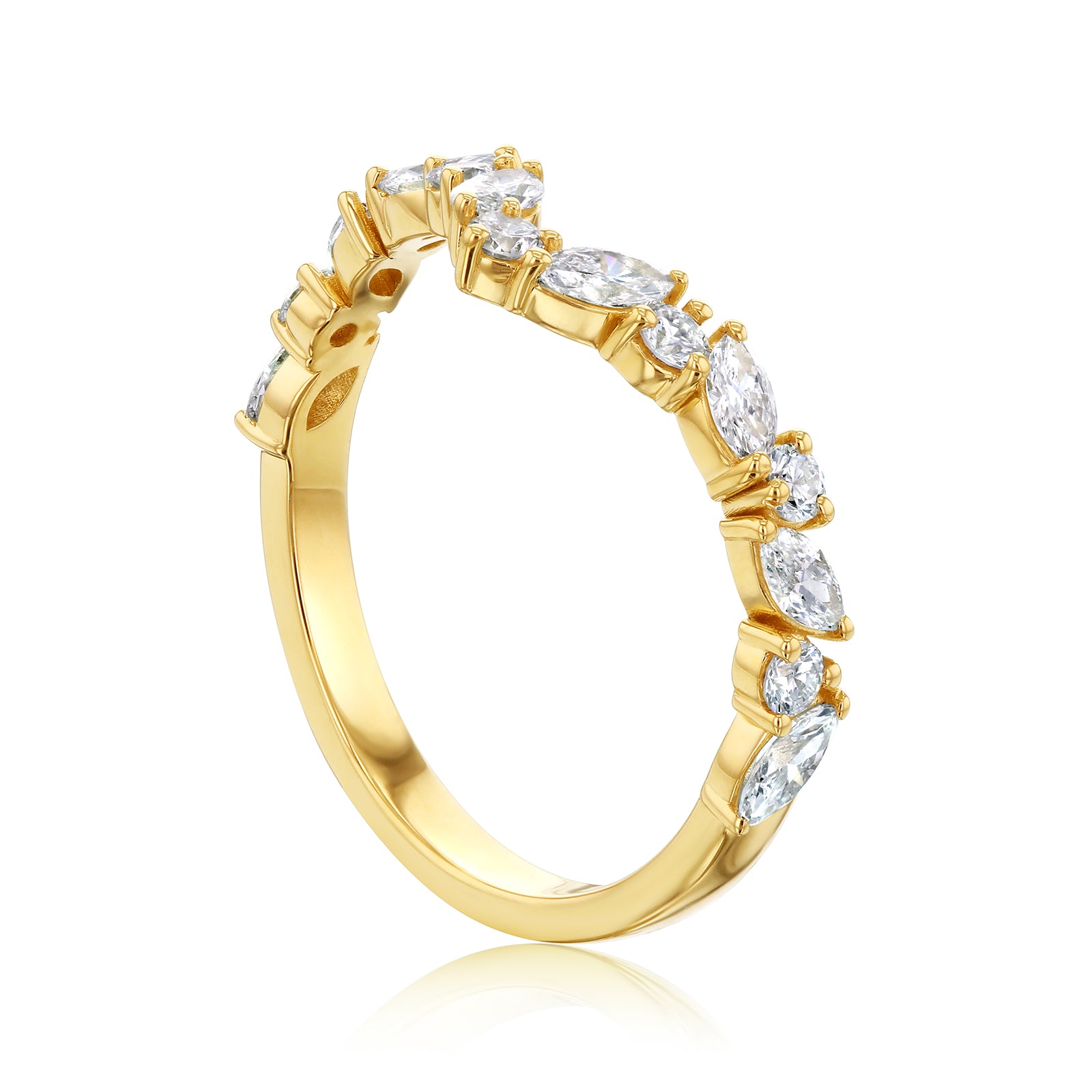 0.75 Carat Lab Grown Diamond Alternating Wishbone Aviana Ring