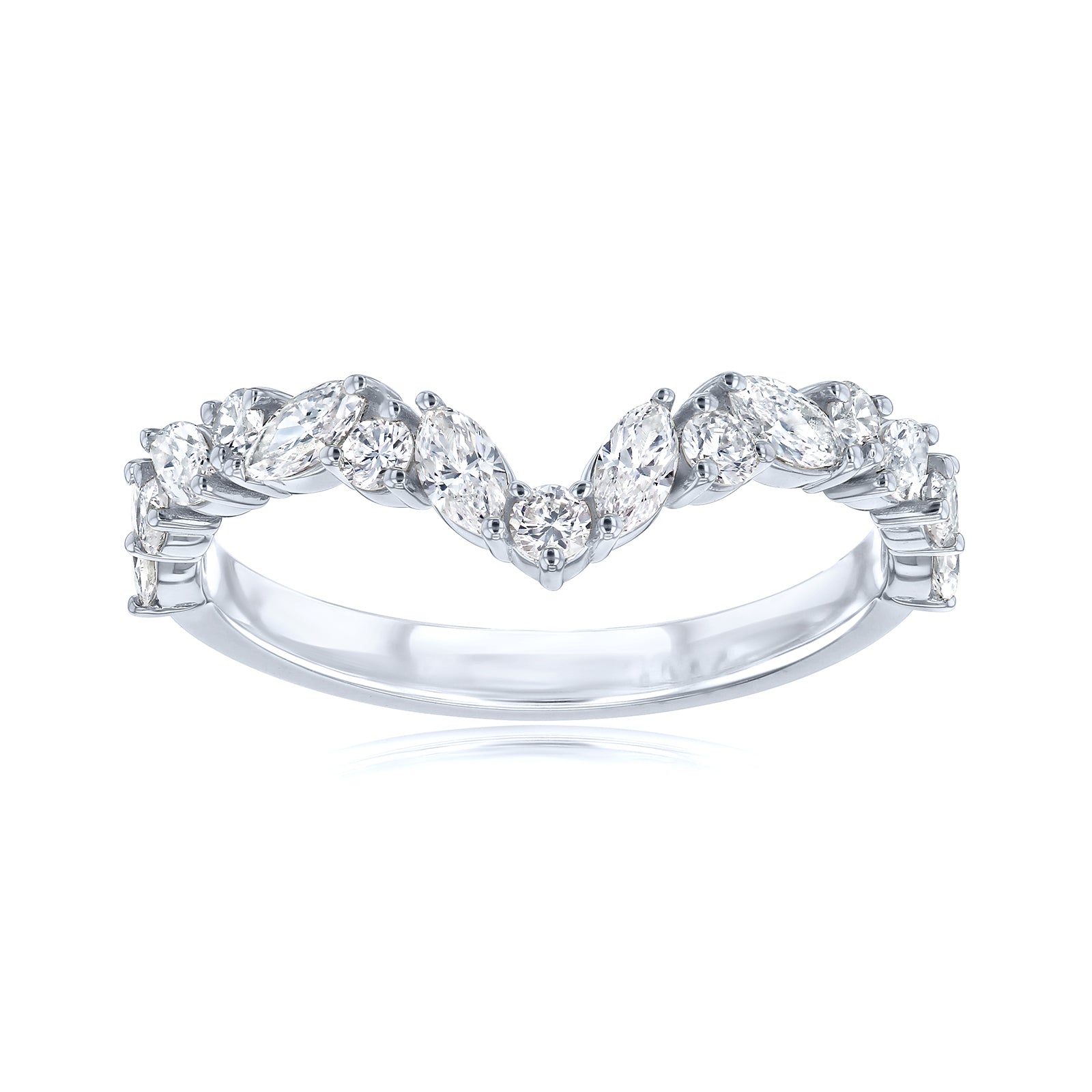 0.75 Carat Lab Grown Diamond Alternating Wishbone Aviana Ring