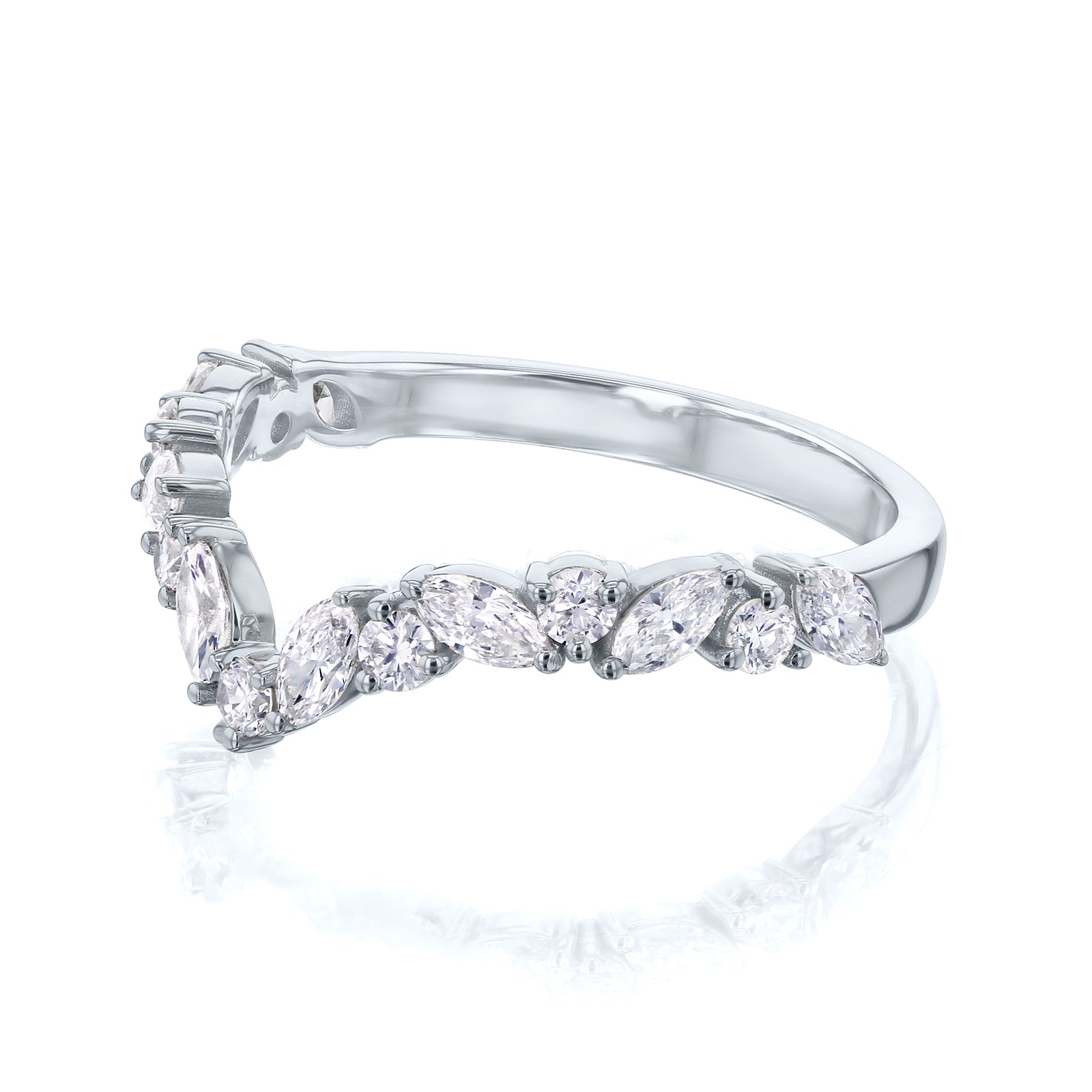 0.75 Carat Lab Grown Diamond Alternating Wishbone Aviana Ring