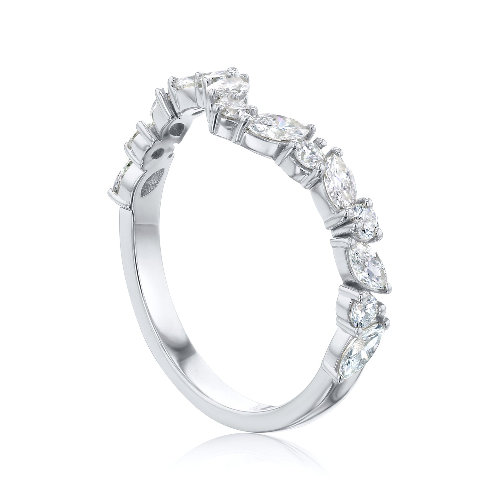 0.75 Carat Lab Grown Diamond Alternating Wishbone Aviana Ring