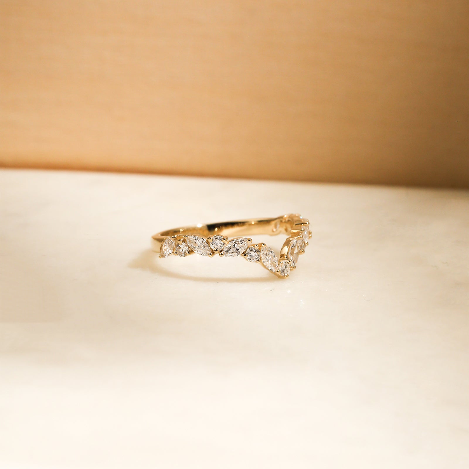 0.75 Carat Lab Grown Diamond Alternating Wishbone Aviana Ring