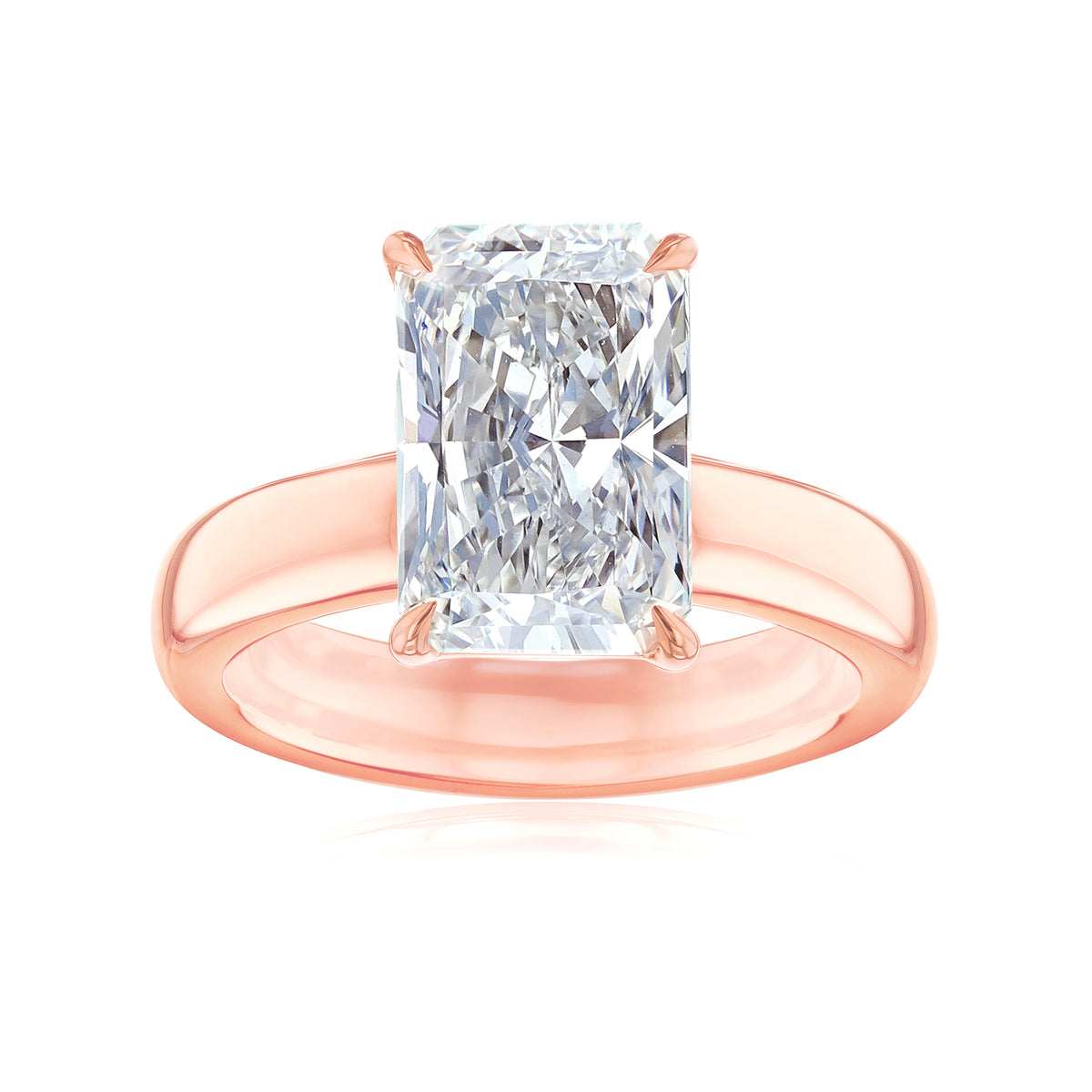4 Carat Lab Grown Diamond Chunky Plain Band Solitaire Sovanna Ring