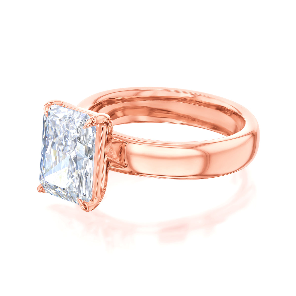 4 Carat Lab Grown Diamond Chunky Plain Band Solitaire Sovanna Ring