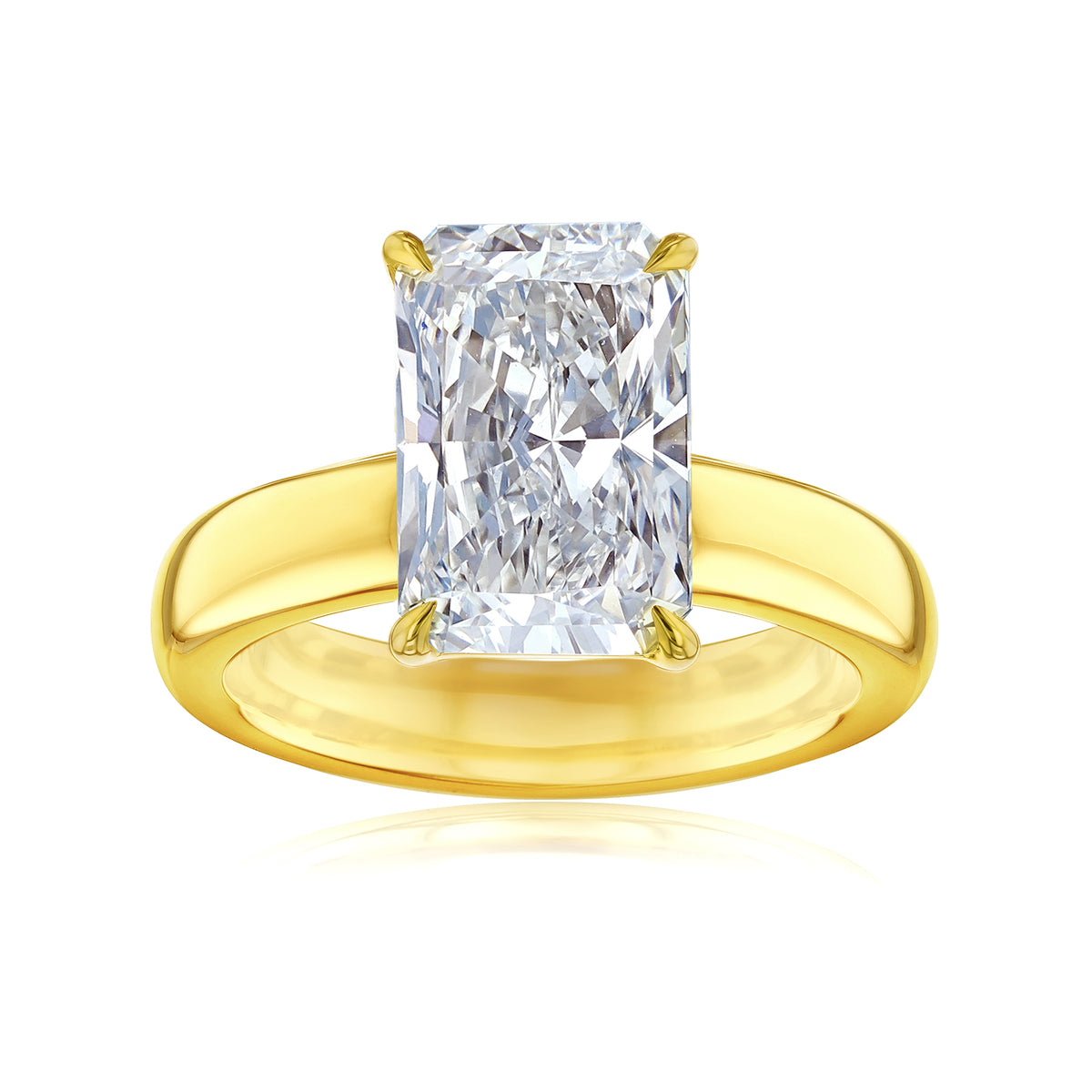 4 Carat Lab Grown Diamond Chunky Plain Band Solitaire Sovanna Ring
