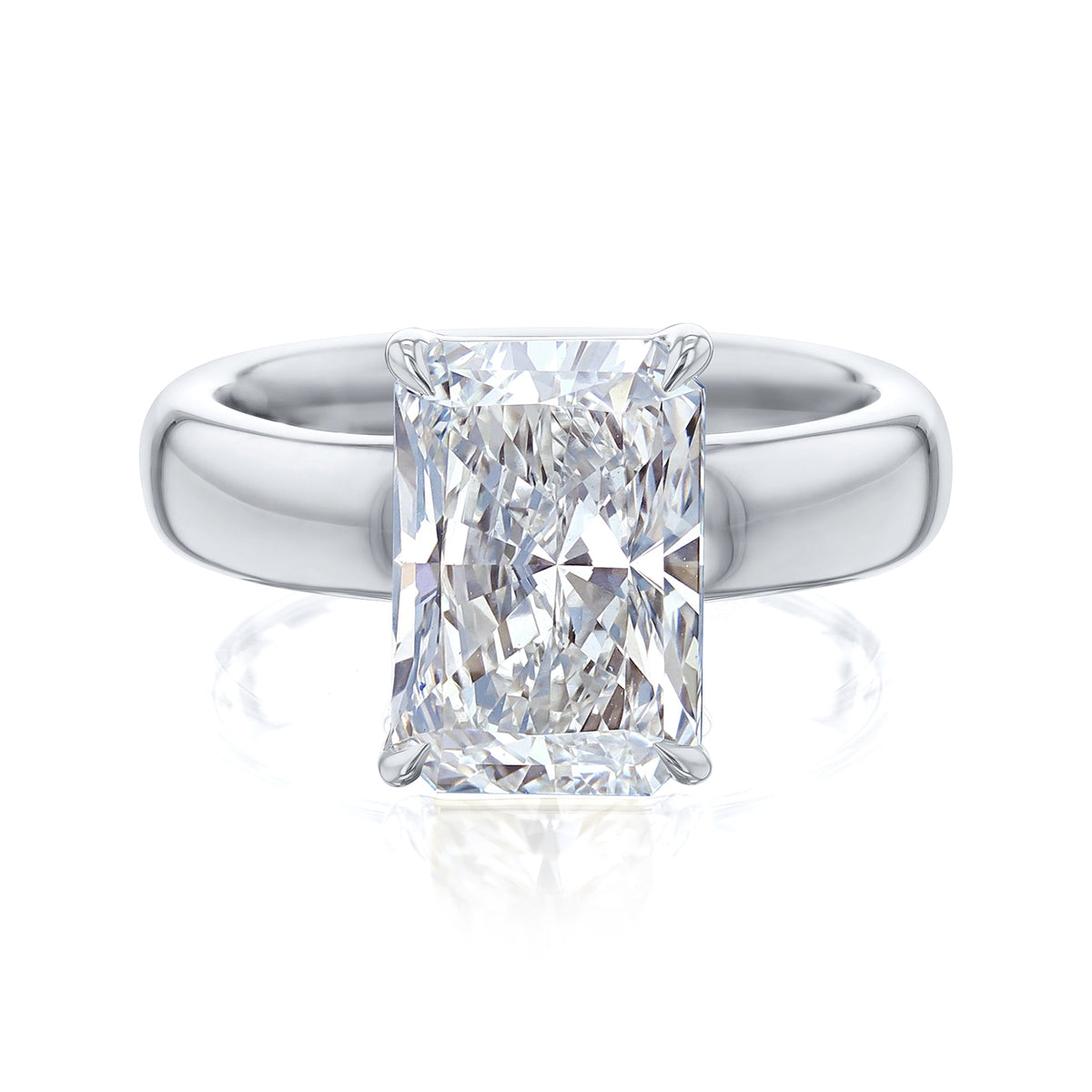 4 Carat Lab Grown Diamond Chunky Plain Band Solitaire Sovanna Ring