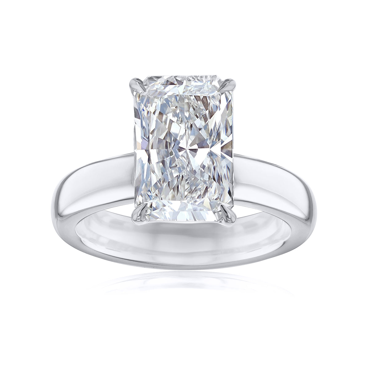 4 Carat Lab Grown Diamond Chunky Plain Band Solitaire Sovanna Ring