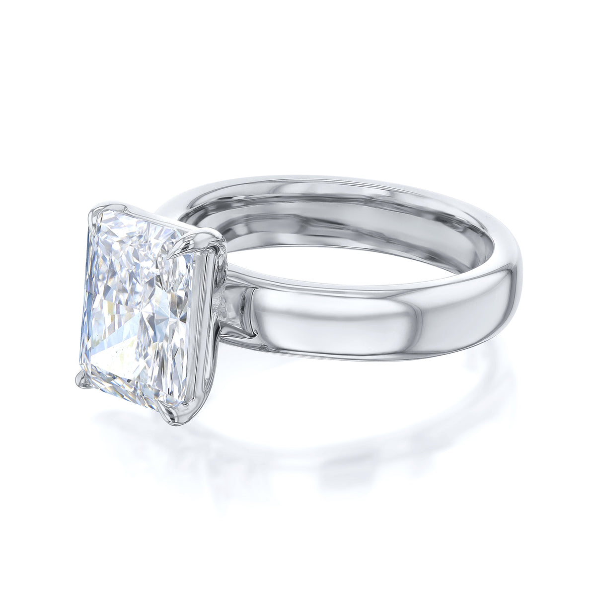 4 Carat Lab Grown Diamond Chunky Plain Band Solitaire Sovanna Ring