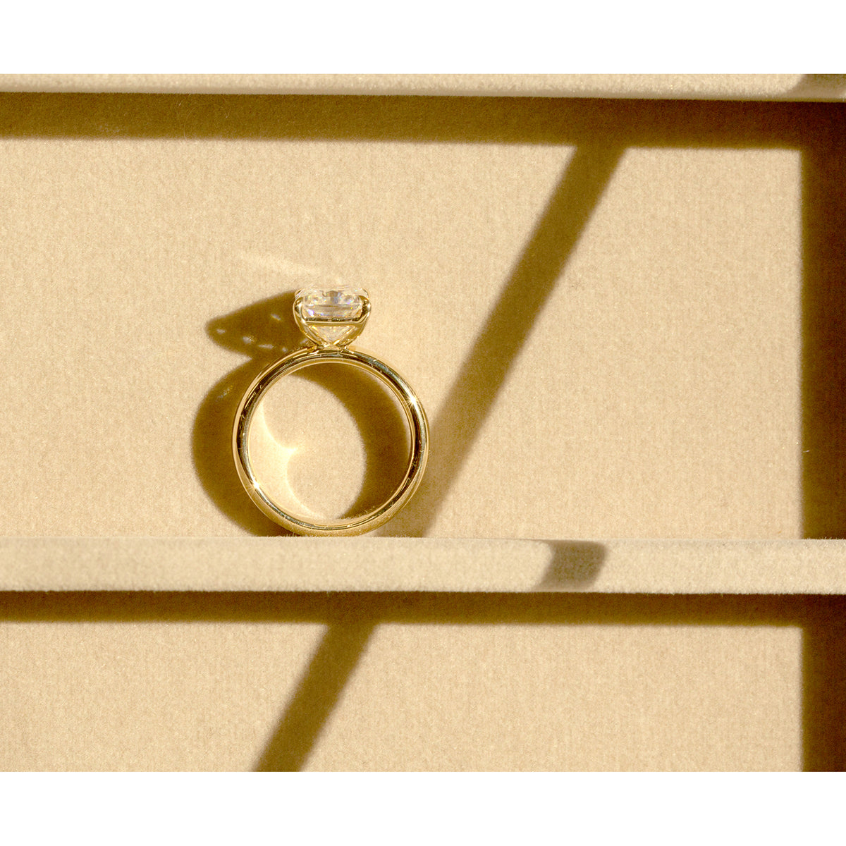 4 Carat Lab Grown Diamond Chunky Plain Band Solitaire Sovanna Ring