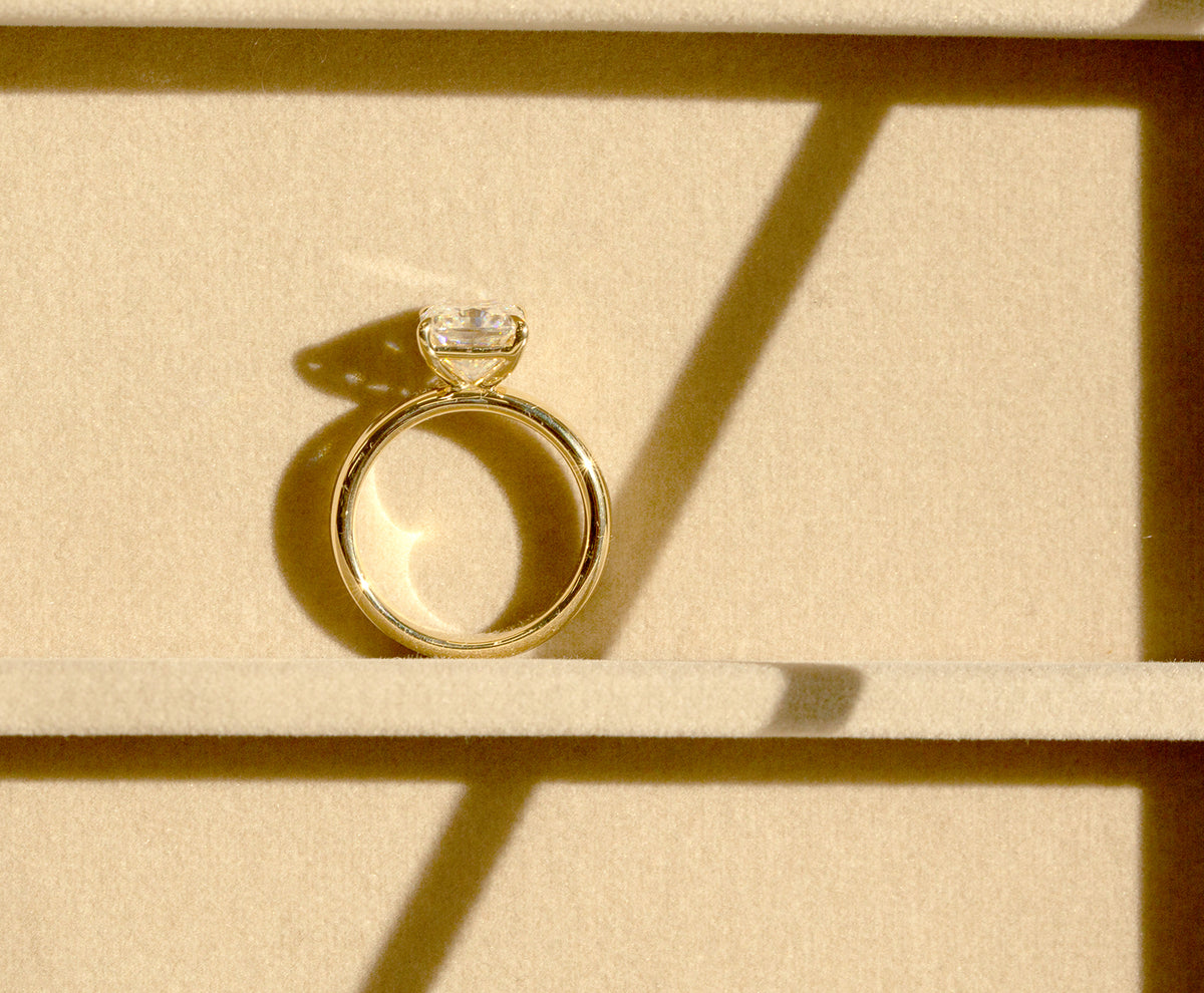 4 Carat Lab Grown Diamond Chunky Plain Band Solitaire Sovanna Ring