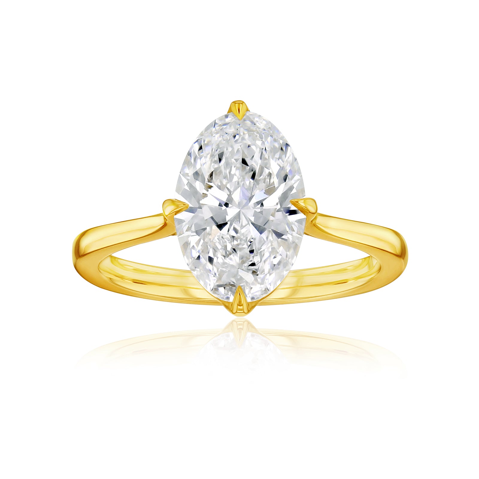 2.75 Carat Lab Grown Diamond Plain Band Solitaire Oline Ring
