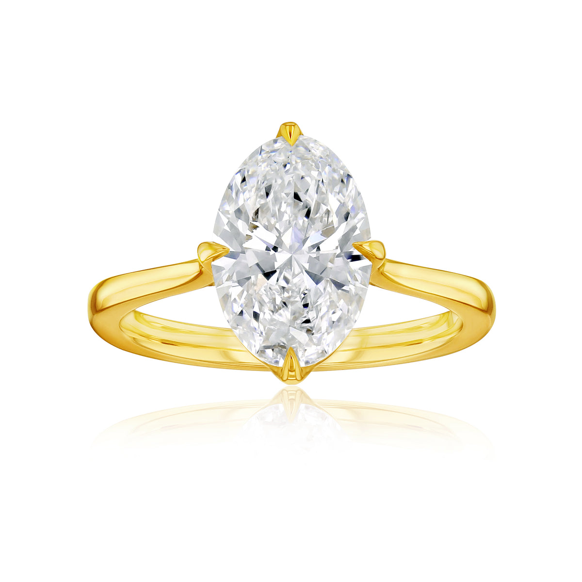 2.75 Carat Lab Grown Diamond Plain Band Solitaire Oline Ring