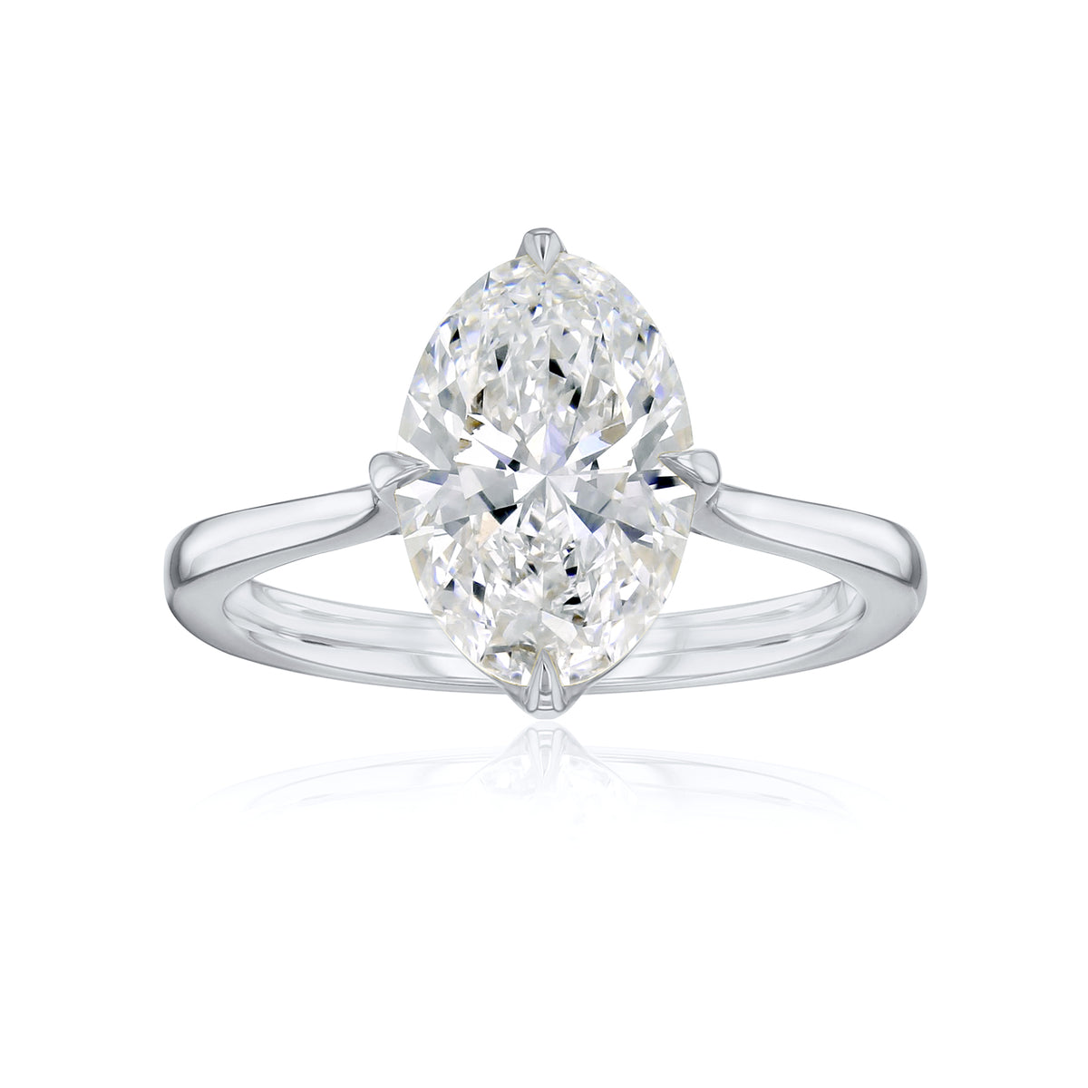 2.75 Carat Lab Grown Diamond Plain Band Solitaire Oline Ring