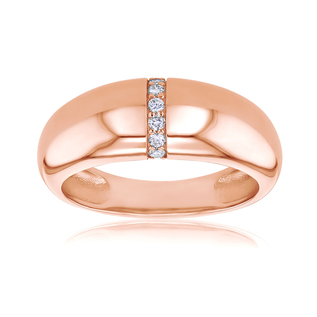 0.1 Carat Lab Grown Diamond Chunky Domed Soufflé Ring (7.7 mm)