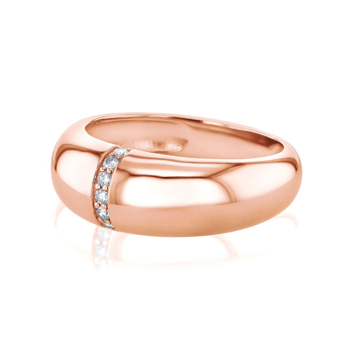 0.1 Carat Lab Grown Diamond Chunky Domed Soufflé Ring (7.7 mm)