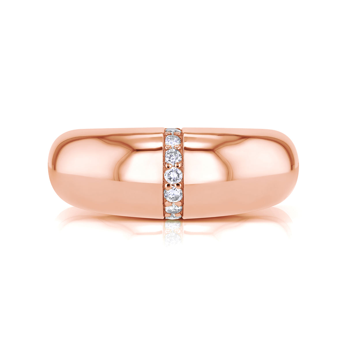 0.1 Carat Lab Grown Diamond Chunky Domed Soufflé Ring (7.7 mm)