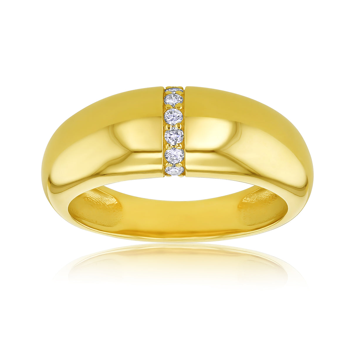 0.1 Carat Lab Grown Diamond Chunky Domed Soufflé Ring (7.7 mm)