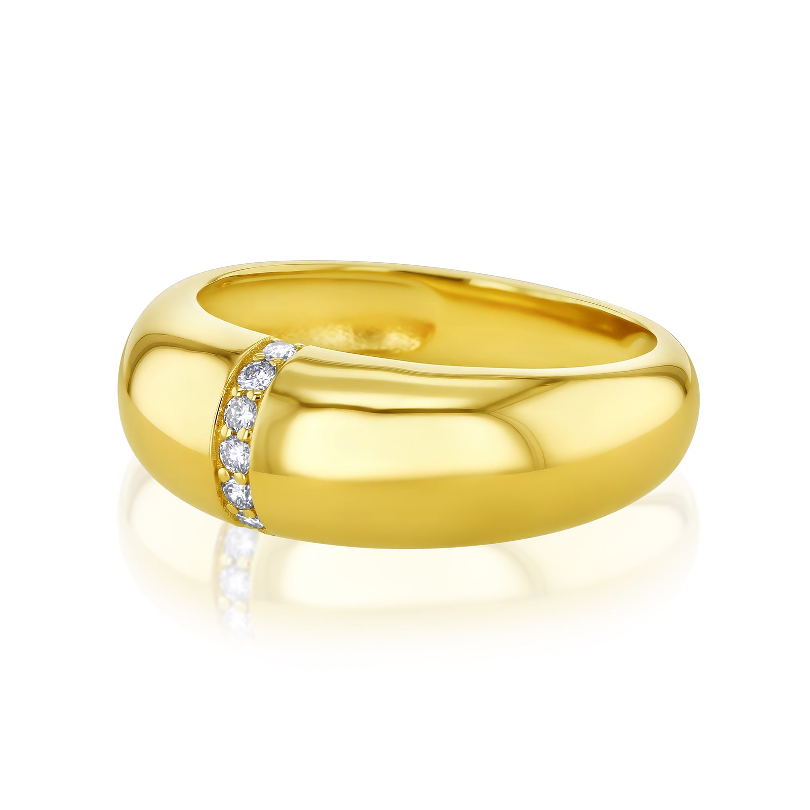 0.1 Carat Lab Grown Diamond Chunky Domed Soufflé Ring (7.7 mm)