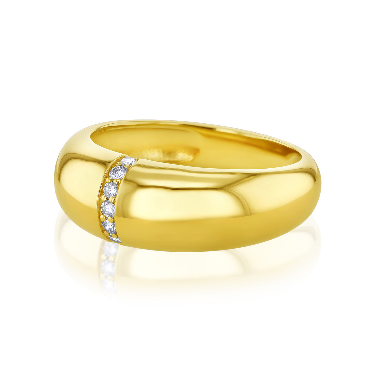 0.1 Carat Lab Grown Diamond Chunky Domed Soufflé Ring (7.7 mm)