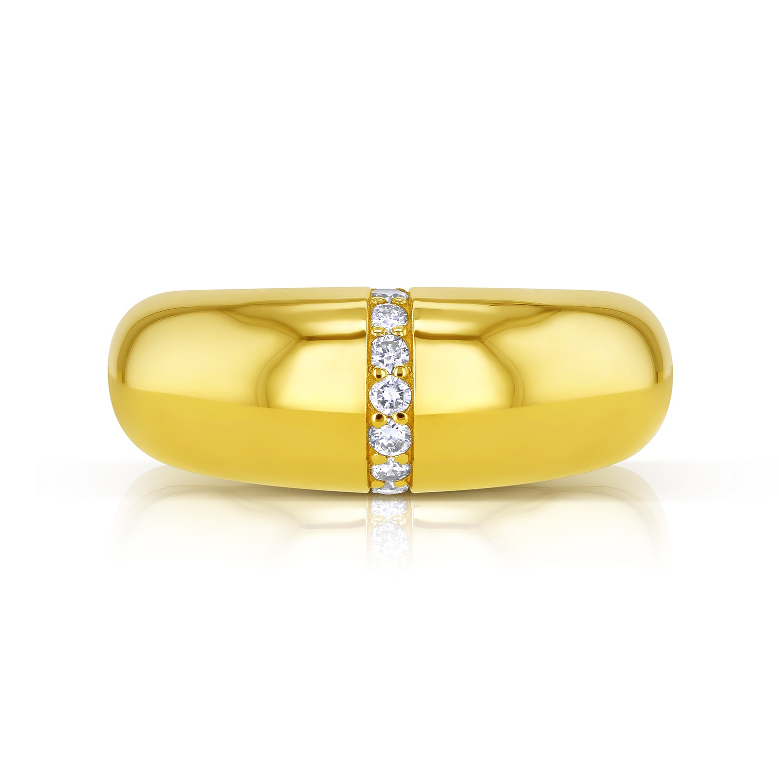 0.1 Carat Lab Grown Diamond Chunky Domed Soufflé Ring (7.7 mm)