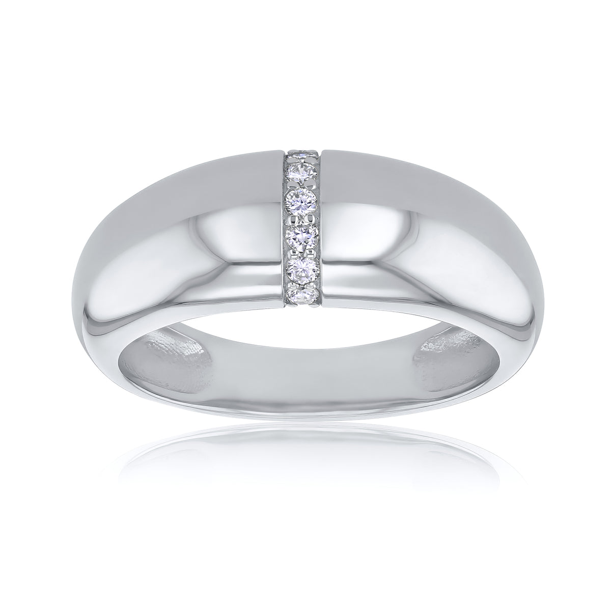 0.1 Carat Lab Grown Diamond Chunky Domed Soufflé Ring (7.7 mm)