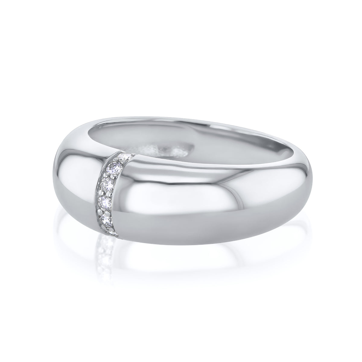 0.1 Carat Lab Grown Diamond Chunky Domed Soufflé Ring (7.7 mm)