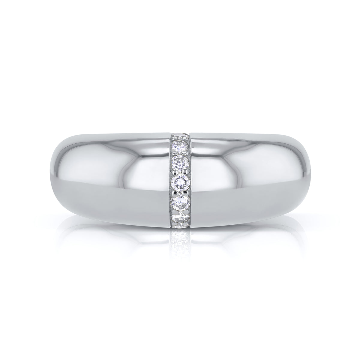 0.1 Carat Lab Grown Diamond Chunky Domed Soufflé Ring (7.7 mm)