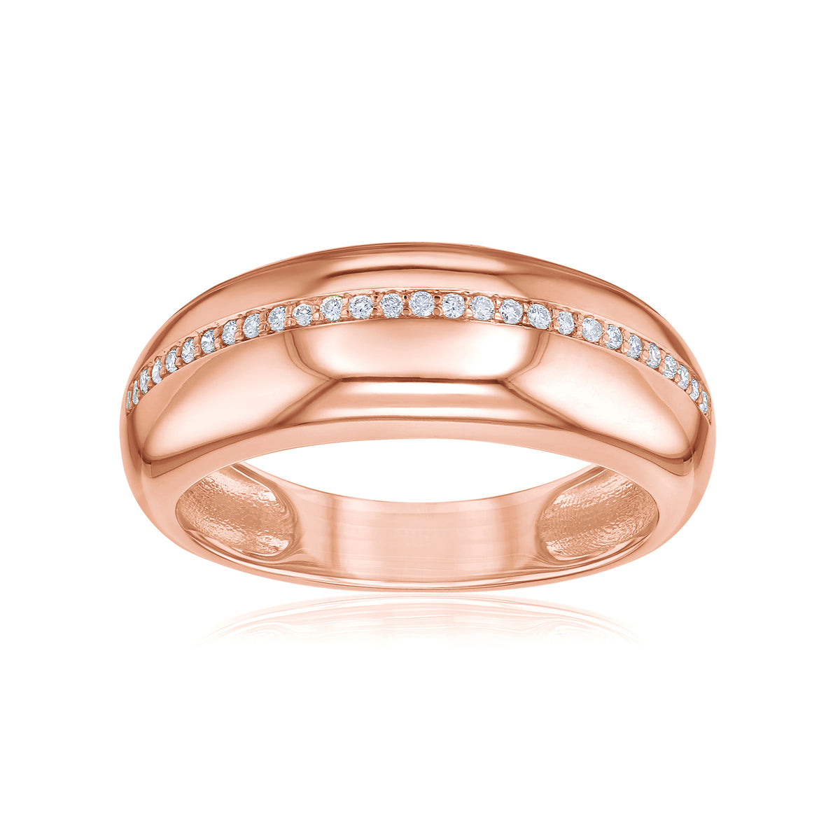 0.1 Carat Lab Grown Diamond Chunky Domed Macaron Ring (7.7 mm)