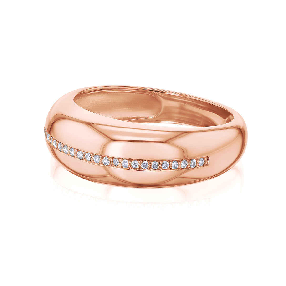 0.1 Carat Lab Grown Diamond Chunky Domed Macaron Ring (7.7 mm)