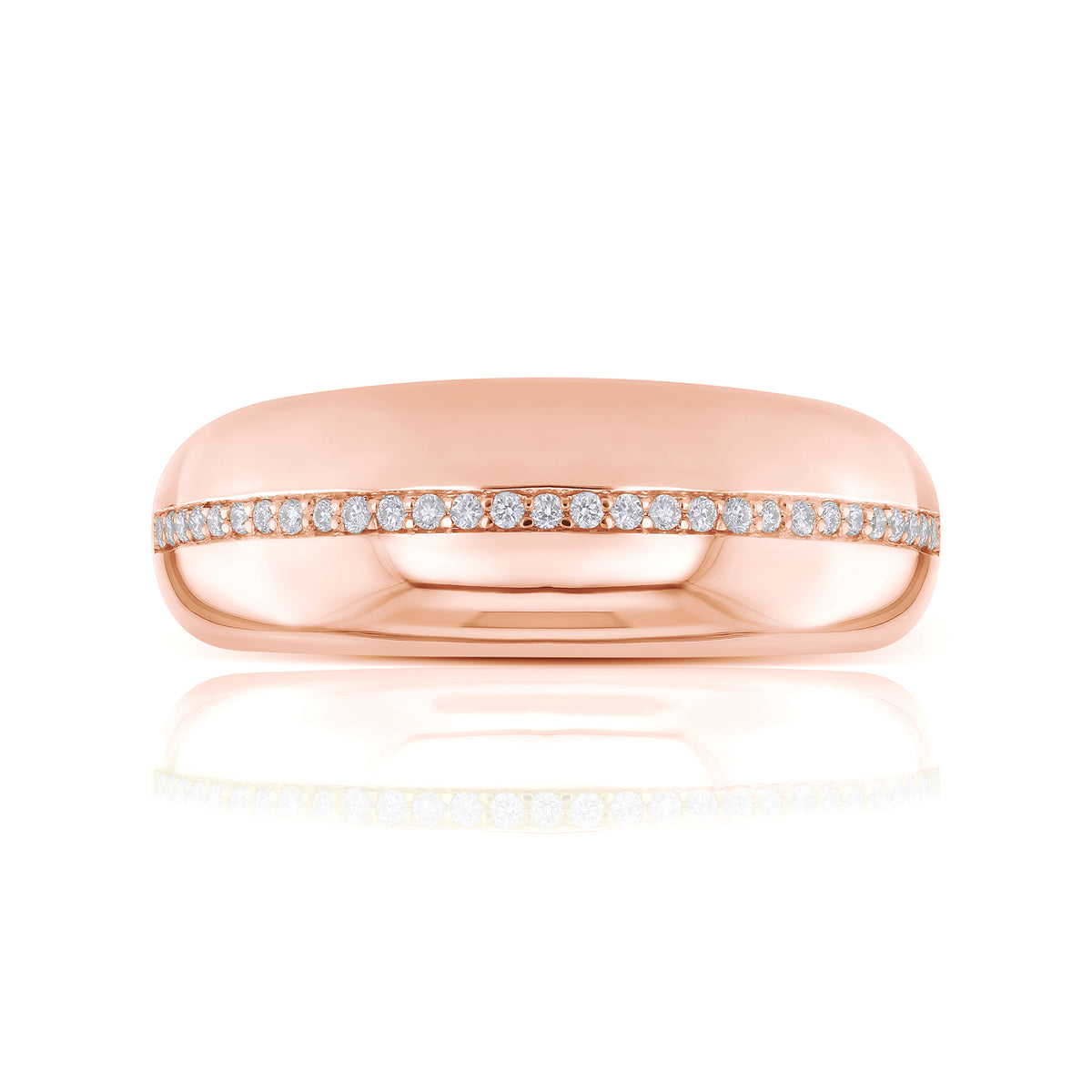 0.1 Carat Lab Grown Diamond Chunky Domed Macaron Ring (7.7 mm)