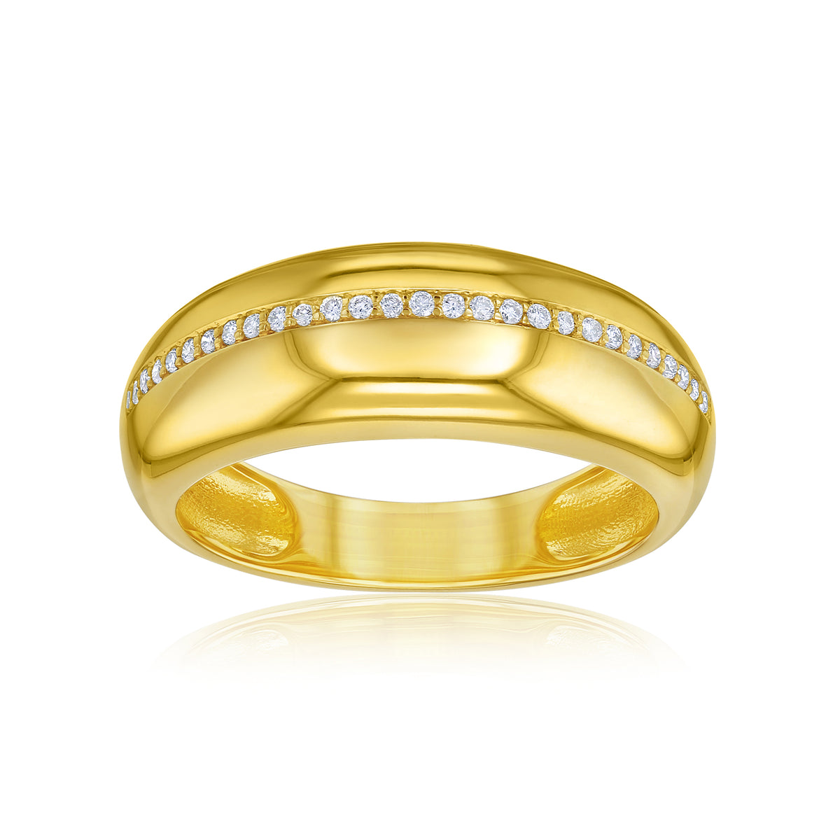 0.1 Carat Lab Grown Diamond Chunky Domed Macaron Ring (7.7 mm)