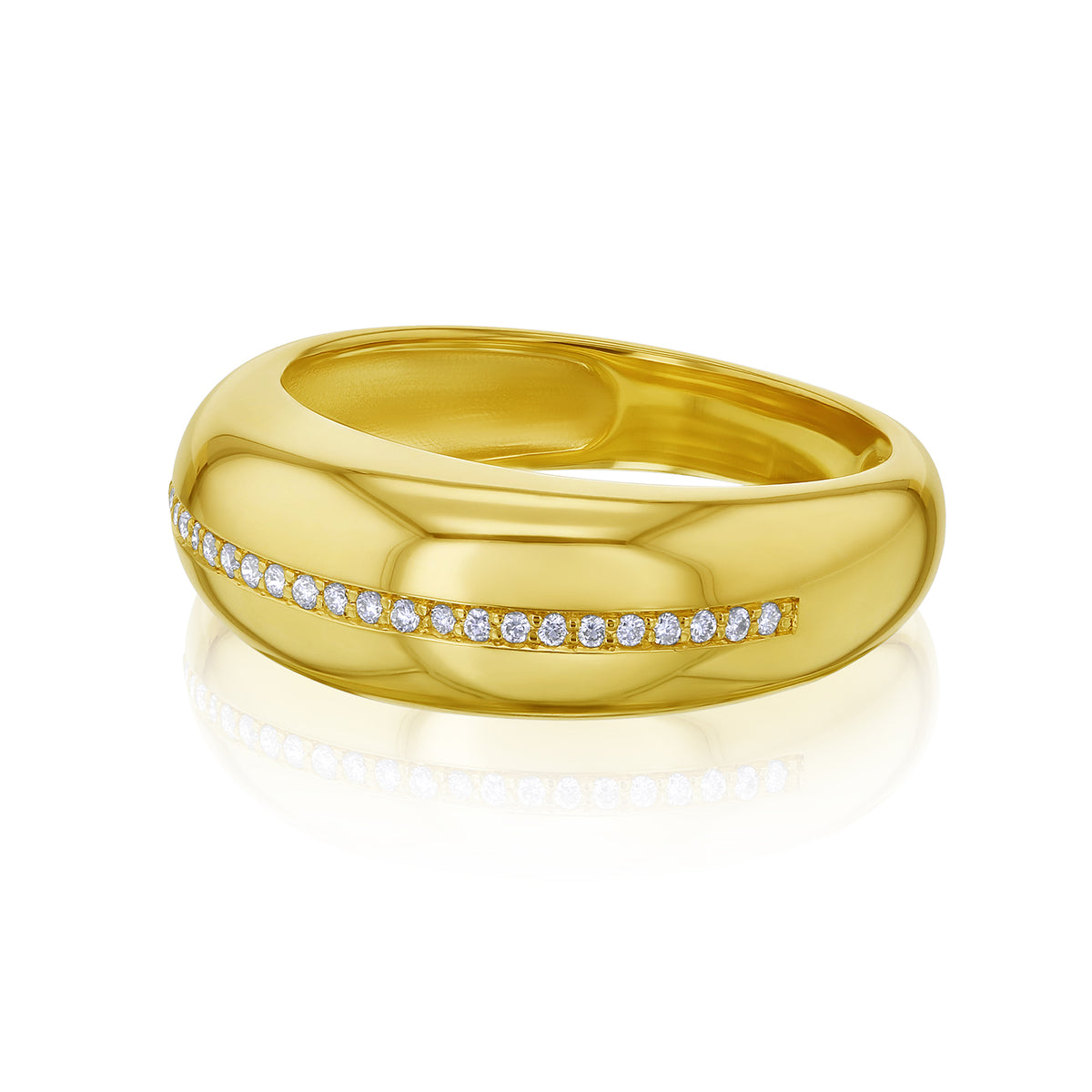 0.1 Carat Lab Grown Diamond Chunky Domed Macaron Ring (7.7 mm)