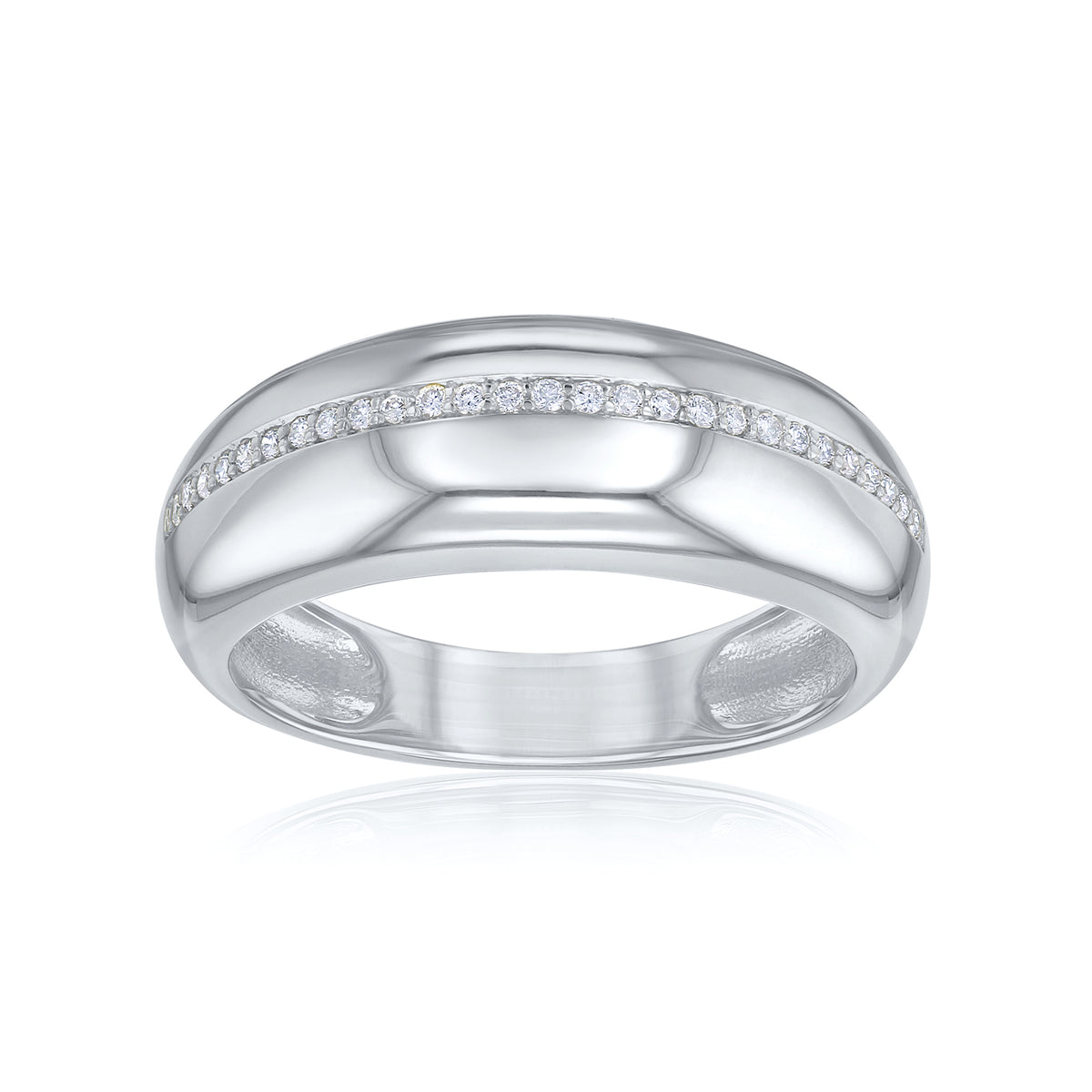 0.1 Carat Lab Grown Diamond Chunky Domed Macaron Ring (7.7 mm)