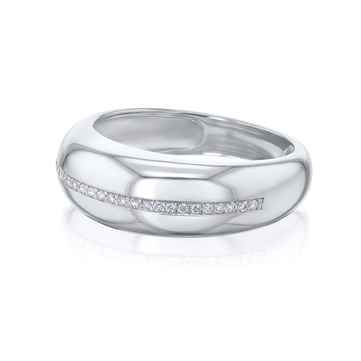 0.1 Carat Lab Grown Diamond Chunky Domed Macaron Ring (7.7 mm)