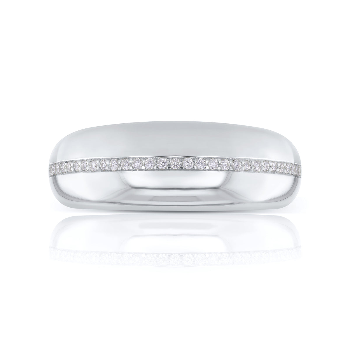 0.1 Carat Lab Grown Diamond Chunky Domed Macaron Ring (7.7 mm)