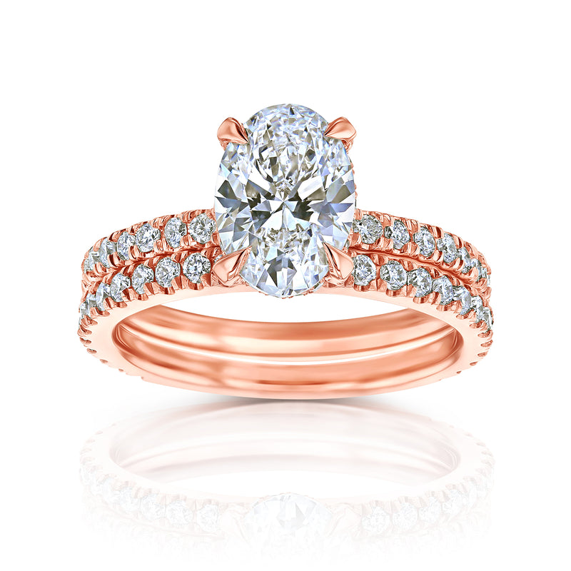 2.6 Carat Lab Grown Diamond Ori Bridal Set in Rose Gold