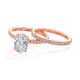 2.6 Carat Lab Grown Diamond Ori Bridal Set in Rose Gold - Set of 2 Rings
