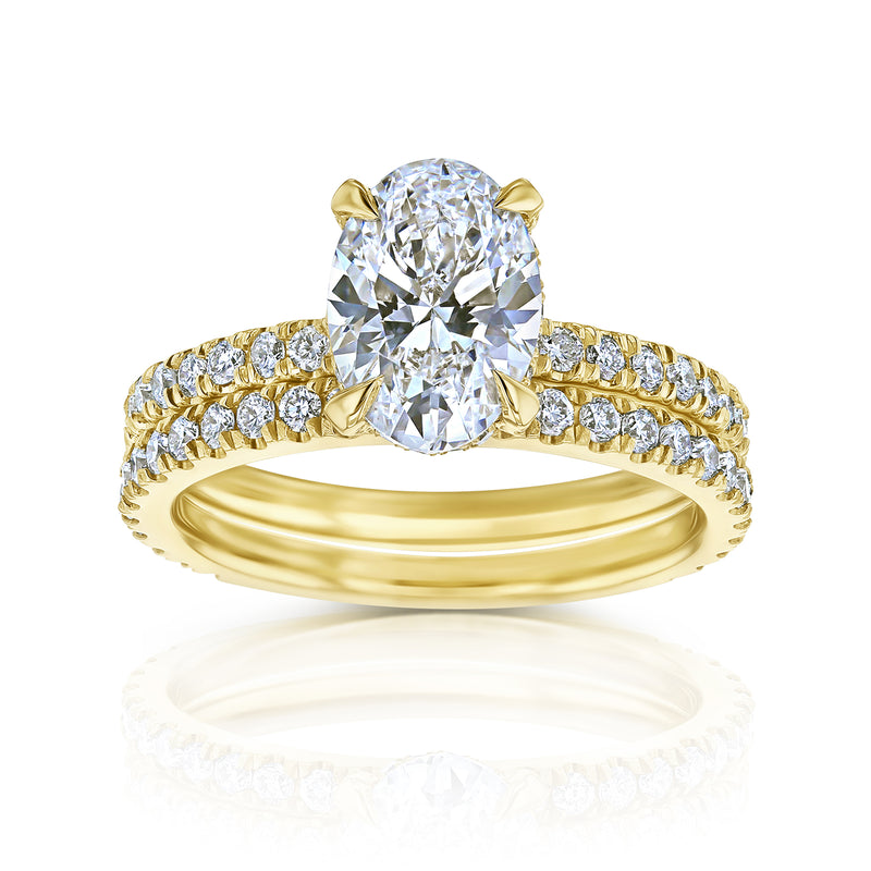 2.6 Carat Lab Grown Diamond Ori Bridal Set in Yellow Gold