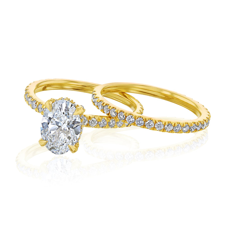2.6 Carat Lab Grown Diamond Ori Bridal Set in Yellow Gold - Set of 2 Rings